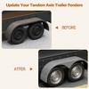 Double Axle Trailer Fenders,2Pcs Tandem Trailer Fender,66"x9.1"x20" Teardrop Enclosed Trailer Fender Replacement,Fenders Fit for 13-15 Inch Wheels - 4 of 4