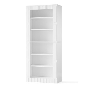 Resenkos Bookshelf, Bookcase Standing Shelf Unts,73" Modern Bookcase, 6-Tier Tall Etagere Bookshelf with Storage Shelves,White - 1 of 3