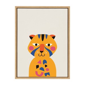 18"x24" Sylvie Mid Century Modern Baby Tiger by Rachel Lee - Kate and Laurel: Nursery Decor, Animal Theme - 1 of 4