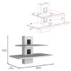 INFURNIC TV Stands and Consoles Floating Shelf 2 Tier Wall Unit with Cable Management for Modern Living Room Bedroom, White, 11.8"*23.7"*17.2" - 2 of 4