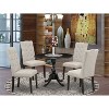 HomeStock 5-Piece Wire Brushed Black Finish Solid Wood Top Dining table with 4 Chairs with Drop Leaf Lattice Back - 2 of 4
