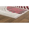 Home Mart Goods Red Silver Grey Leaf Hand-Carved Soft Living Room Area Rug - 3 of 4