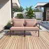Kumasinova 15" Rectangle Patio Couch Pillows,Weather-Resistant Beds Pillow with Soft Foam Fill,Outdoor Decorative Pillows for Bed and Garden,Pink - 2 of 4
