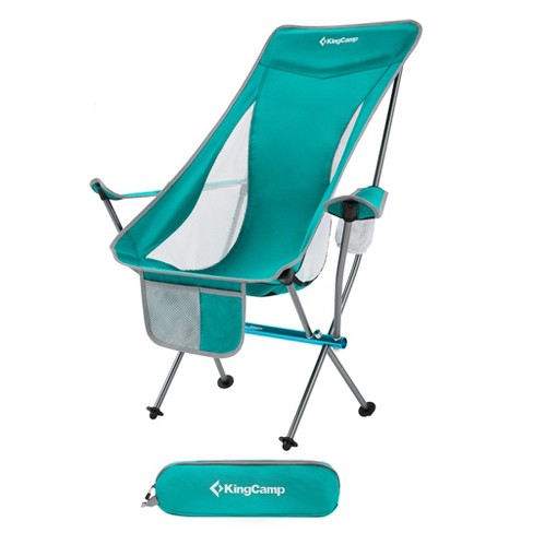 Padded Camping Chair w/ Cooler Cup Holder Side Pocket Support