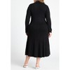ELOQUII Women's Plus Size Pocket Detail Midi Dress With Collar - 3 of 4