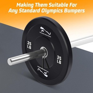 Bumper Rubber Weight Plates Set with Steel Insert for Strength Training, Barbell Home Gym, 2in Universal Fit (A pair of 10lb, 15lb, 25lb, 35lb, 45lb) - 1 of 4
