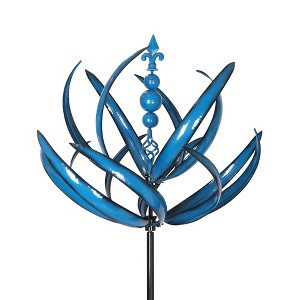 Cyan Oasis Blue Lotus Wind Spinner - 1 of 4
