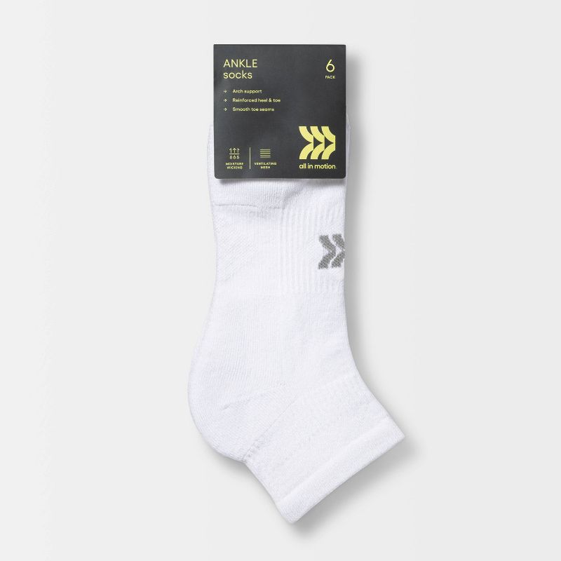 Women's Cushioned 6pk Ankle Athletic Socks - All In Motion™ 4-10, 3 of 5