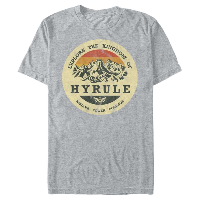Men's Nintendo Legend of Zelda Explore Hyrule  T-Shirt - Athletic Heather - X Large, 1 of 5
