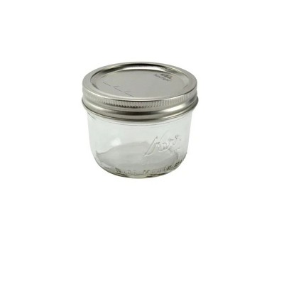 Kerr 8oz Silver Wide Mouth Glass Jars Set