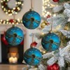 SEVOBAL Tree Ornaments 4PCS Set 4.7" Christmas Glass Ball Ornaments Hanging Tree Decor Shiny Holiday Party Supplies Tree Decorations, Blue, - 4 of 4