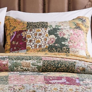 Antique Chic Reversible Pillow Sham King 20" x 36" Multicolor by Greenland Home Fashion - 1 of 4