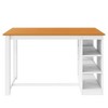 YOOCOZZ 5-Piece Farmhouse Counter Dining Set,  Solid Wood Table, 3-Tier Storage Shelves, 4 Upholstered Chairs - 3 of 4