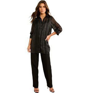 Roaman's Kate Lurex Stripe Blouse - 1 of 4