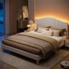 Pinmoco LED Bed Frame, Upholstered Platform Bed with Adjustable Arc Headboard - 3 of 4