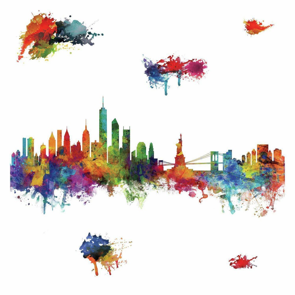New York City Skyline Peel and Stick Giant Wall Decal - RoomMates