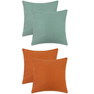 Unique Bargains Soft Solid Color Hidden Zippers Pillowcases for Bed Sofa 4 Pcs - 1 of 4