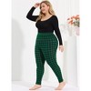 Agnes Orinda Women's Plus Size Check Leggings for Women Stretch Festive Glen Plaid Skinny Pants - 4 of 4