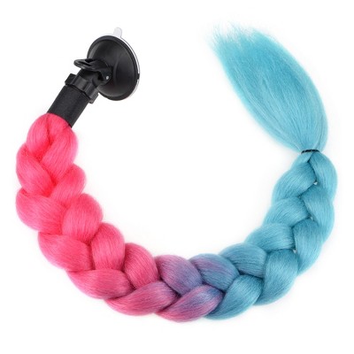 Unique Bargains Helmet Decor Pigtail Gradient Blue Dark Pink 22.83"