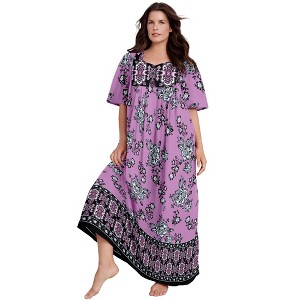 Only Necessities Plus Size Petite Bib Front Lounger - 1 of 4