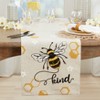 Saro Lifestyle Linen Blend Bee Kind Honeycomb Table Runner, 16"x70", Natural - 3 of 3