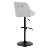LumiSource Set of 2 Hannah Adjustable Barstools Black Metal/Gray Fabric - 4 of 4