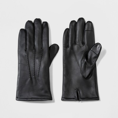 mens black leather dress gloves