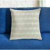 HomeRoots 20" Green and White Cotton Throw Pillow With Embroidery - 2 of 3