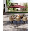 Cantilever Umbrella with Base Included, 10FT Shade for 2-6 People, Outdoor Offset Design with  Rotation, Durable Fade-Resistant Canopy - 2 of 4
