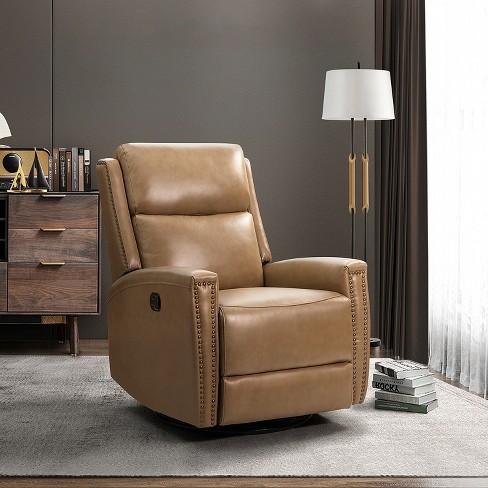 Robyn Rocker Recliner Chair: Upholstered with White Trim Detail – RealRooms