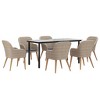 vidaXL Patio Dining Set Outdoor Dining Set Table and Chair Set for Garden - Brown 63" Table Length 6 Items - 3 of 4