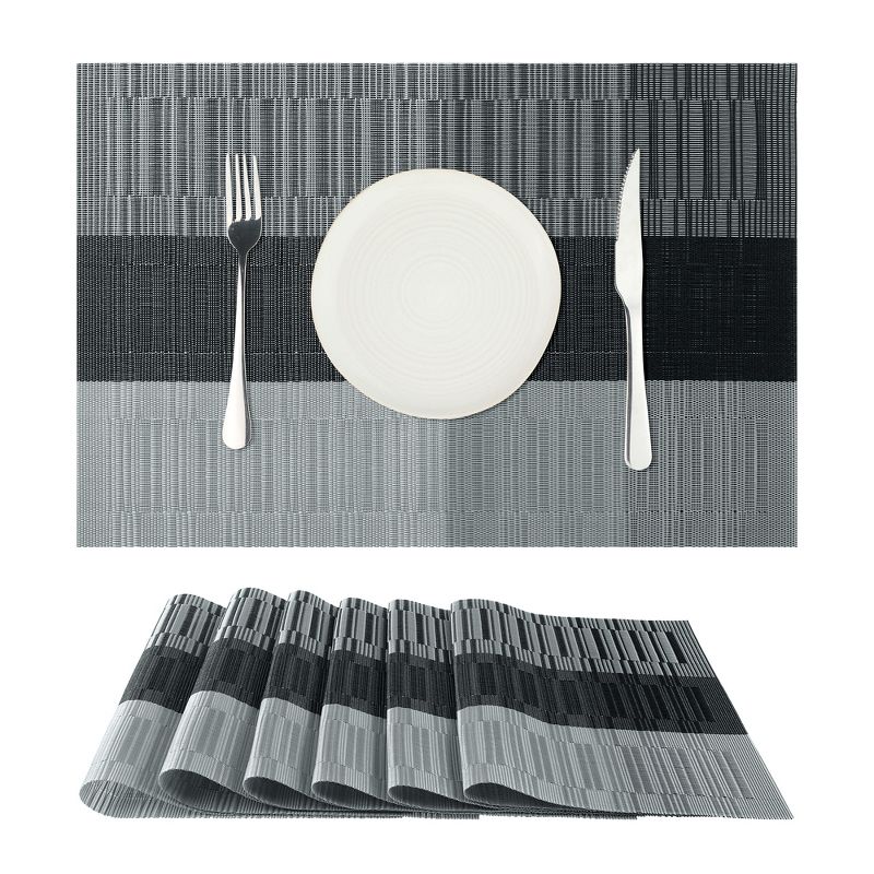 Unique Bargains Dining Table Heat-Resistant Woven PVC Placemats 18 x 12 Inches 6 Pcs, 3 of 7