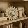 Decorative Round Sunflower Photo Frame Design - Stylish Picture Frame for Tabletop Surfaces, Dorm, Bedroom, and Home Decor Accent - 8", Ivory - 3 of 4