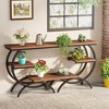 ORRD C-Shaped End Table, 3-Tier Industrial Side Table with Storage Shelves, Rustic Brown Snack Table for Couch & Bedside, Small Space Furniture - 4 of 4