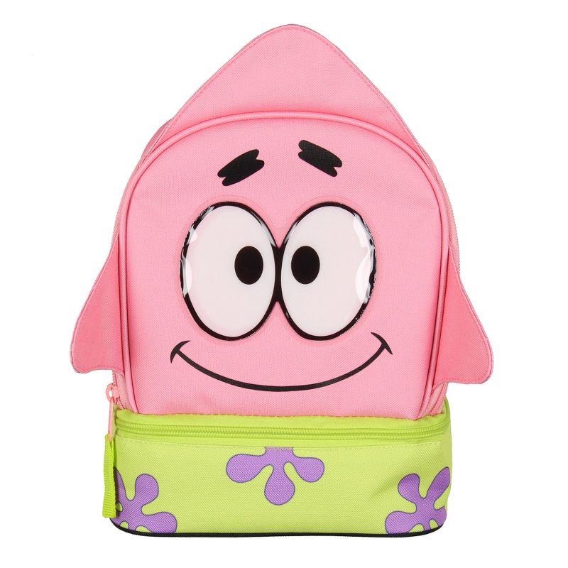 SpongeBob SquarePants Patrick Star Character Dual Compartment Lunch Box Bag Pink, 2 of 7