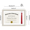 Americanflat 11x16 Light Wood Graduation Frame | 2 Opening Mat Displays 8.5"x11" Diploma or Certificate and Tassle. Tempered 2X Sawtooth Hangers. - 3 of 4