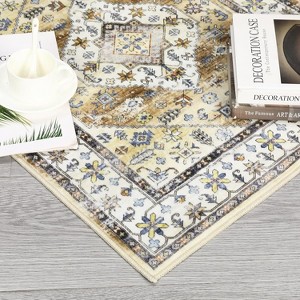 Washable Runner Rug, Vintage Oriental Low Pile, Ultra-Thin Non-Slip, Distressed Accent Carpet for Hallway, Kitchen, Bedroom - 1 of 4