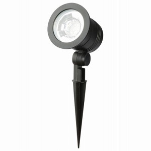 Fusion Wired Low-Voltage LED Spotlight, Metal Outdoor Patio Lawn Landscape Ground Stake Light with Adjustable Head, 1000 Lumens, Black - 1 of 4