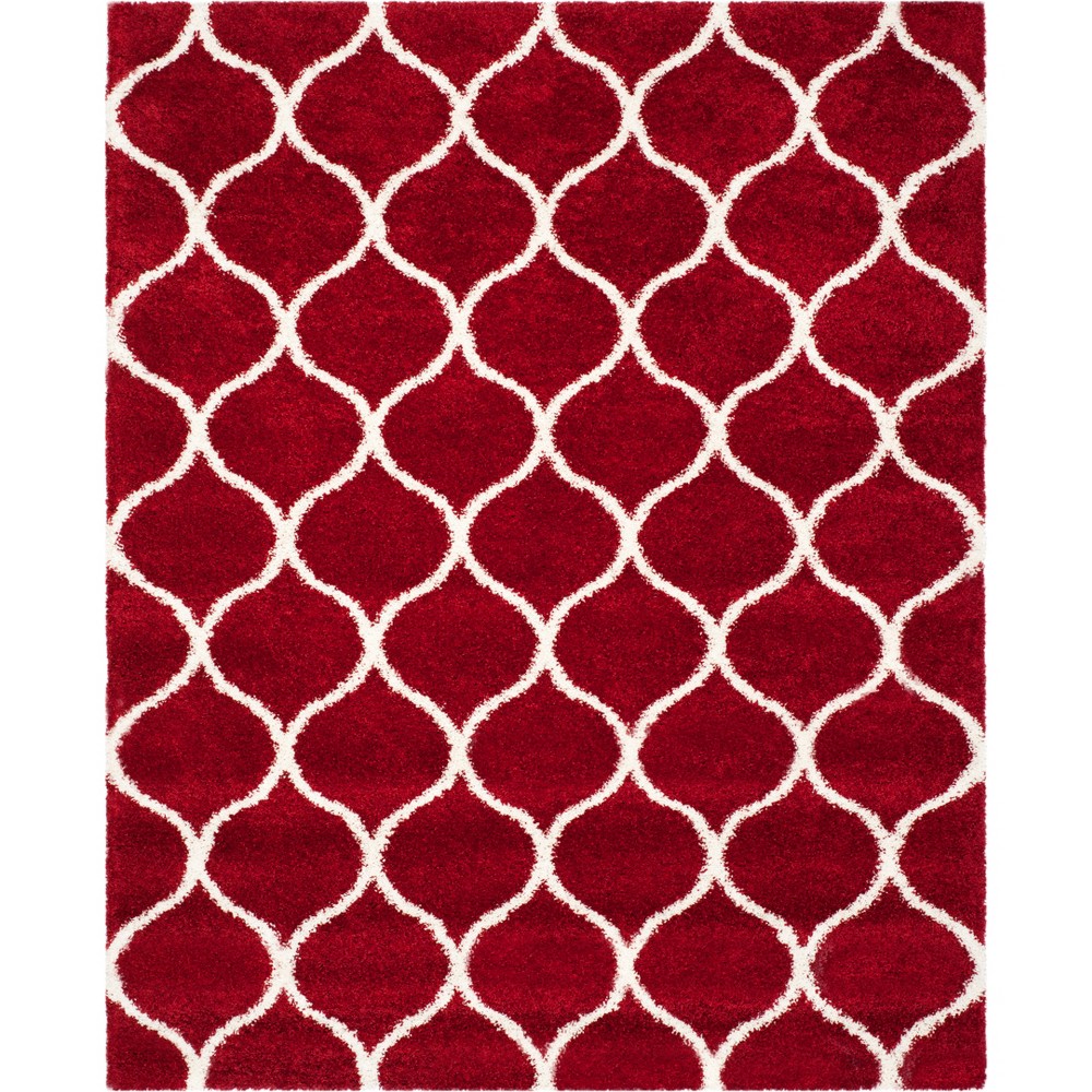 9'x12' Quatrefoil Design Loomed Area Rug Red/Ivory - Safavieh