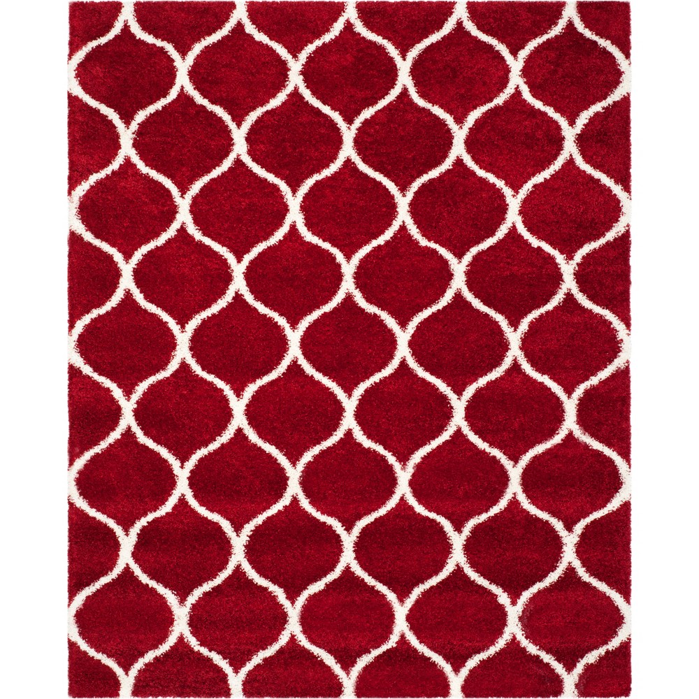 9'x12' Quatrefoil Design Loomed Area Rug Red/Ivory - Safavieh