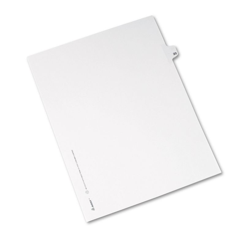 Avery-Style Legal Exhibit Side Tab Divider Title: 20 Letter White 25/Pack 01020, 2 of 7