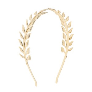 Unique Bargains Women's Cute Curled Leaves Headbands Gold Tone 1 Pc - 1 of 4