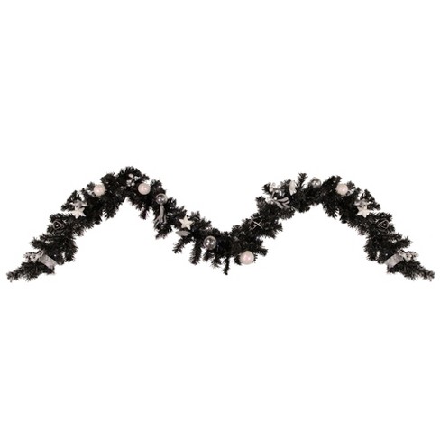 Northlight 9' X 6 Pre-lit Decorated Black Pine Artificial Christmas Garland,  Cool White Led Lights : Target