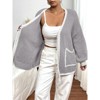 Women's Plus Size Cardigan Sweater Long Sleeve Knit Open Front Cover Up Casual Tops with Side Pockets - 3 of 4
