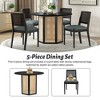 5-Piece Rattan Round Dining Table Set, Wood Table with Hexagonal Base and Upholstered Chairs for Dining Room, Kitchen 4Q - ModernLuxe - image 4 of 4