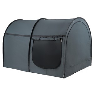 VEVOR Bed Tent, Pongee Fabric, 4 Doors Breathable Tent with 0.28 in Fiber Poles on Bed Privacy, Full Size Block out Light Sleeping Bed Canopy, Green - 1 of 4