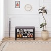 Kumasinova Shoe Storage Bench with Cushioned Seat,Shoe Organizer with 2 Shelves,Metal Frame,Shoe Rack for Entryway,Hallway,Bedroom,Living Room - 2 of 4