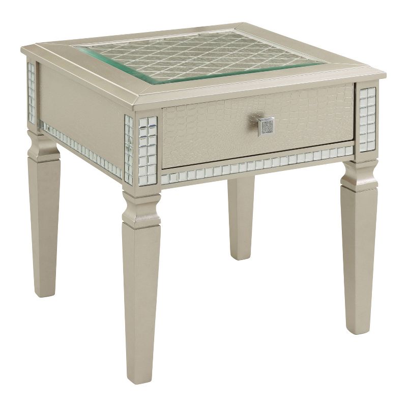 3pc Riverbank Coffee, Console, and End Table Set with Tempered Glass Silver - HOMES: Inside + Out, 4 of 8