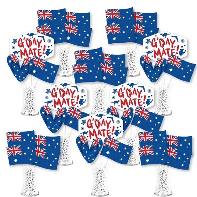 Big Dot of Happiness Australia Day - G'Day Mate Aussie Party Centerpiece Sticks - Showstopper Table Toppers - 35 Pieces