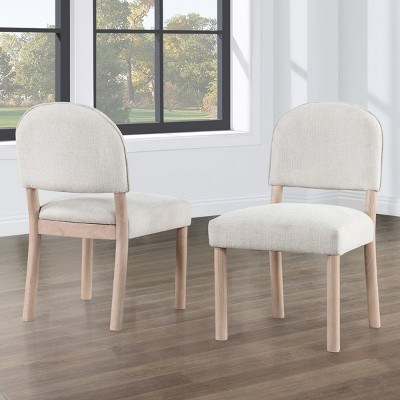 Coolbibila Modern Armless Fabric Upholstered Fabric Dining Chairs Set of 2,Wooden Kitchen Dining Room Chairs,Kitchen Island Side Chair